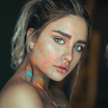 Woman, Colorful, Portrait