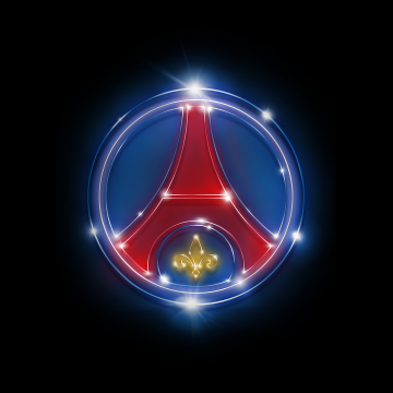 Paris Saint-Germain, Neon, Black background