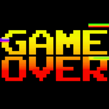 Game Over, Retro style, Pixel art, Black background, 5K
