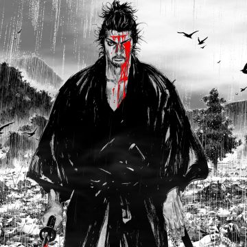 Vagabond, Miyamoto Musashi, Artwork, Monochrome