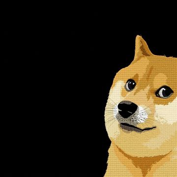 Shiba Inu, Dog, Pixel art, Black background, Dogecoin, Cryptocurrency, 5K