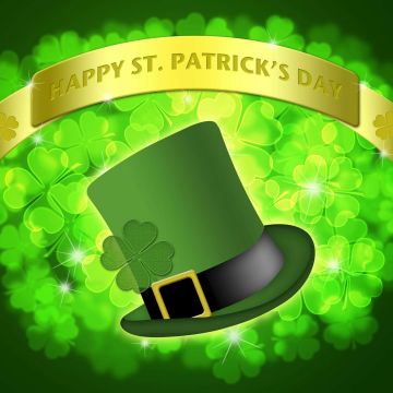 St. Patrick's Day, Leprechaun cap, Green background, Irish