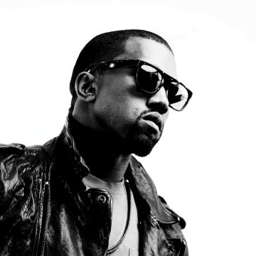 Kanye West, Black and White, Photoshoot, American rapper, White background, Monochrome