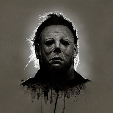 Spooky, Michael Myers, Dark background, 5K, Scary mask