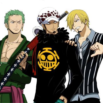 Roronoa Zoro, Trafalgar Law, Sanji, One Piece