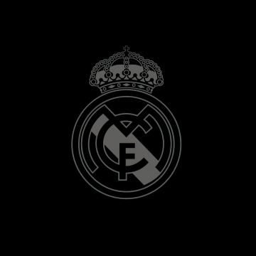 Real Madrid CF, Minimalist, Logo, Spanish, Football club, Black background