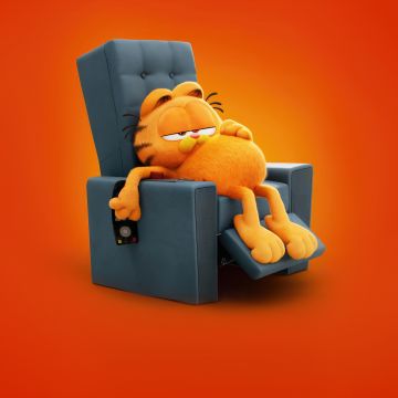 The Garfield Movie, Animation movies, Orange background, 2024 Movies