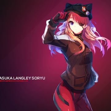 Asuka Langley Soryu, Red background, Neon Genesis Evangelion