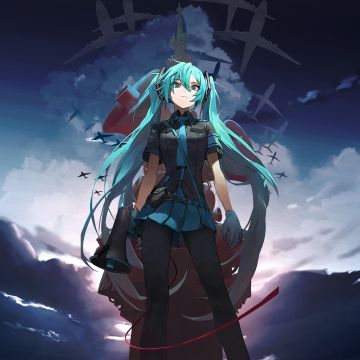 Hatsune Miku, War, Japanese girl, Anime girl