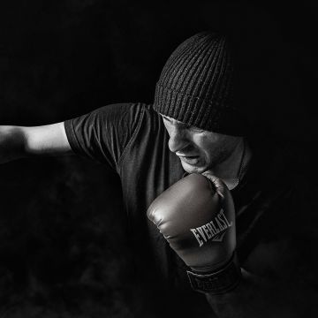 Boxing, Monochrome, Boxer, Gloves, Dark background