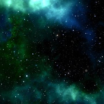 Stars in sky, Galaxy, Cosmos, 5K, Emerald green
