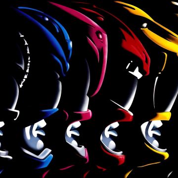 Power Rangers, Superheroes, TV series, Black background