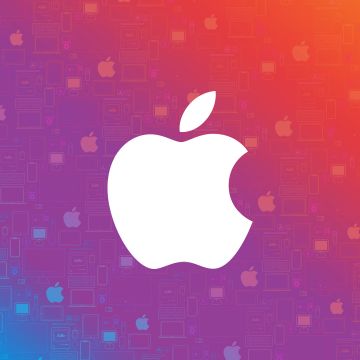 Apple logo, Gradient background, Colorful background, Abstract design