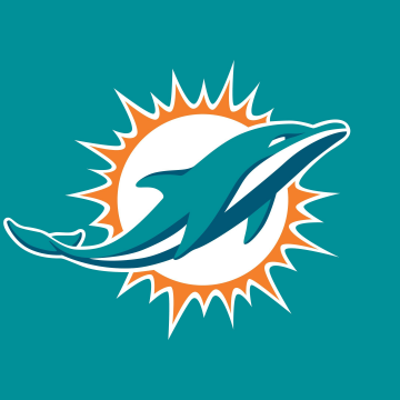 Miami Dolphins, NFL team, Logo, Teal background