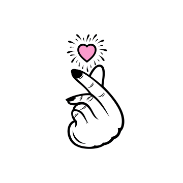 Finger heart, Minimalist, Pink Heart, White background, 5K, 8K, South Korean, K-pop