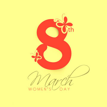 March 8th, Women's Day, Yellow background, 5K, 8K