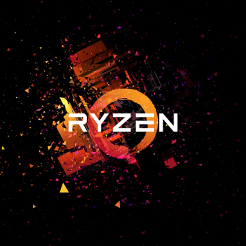 AMD Ryzen, Ultrawide, Minimalist, Black background, AMOLED