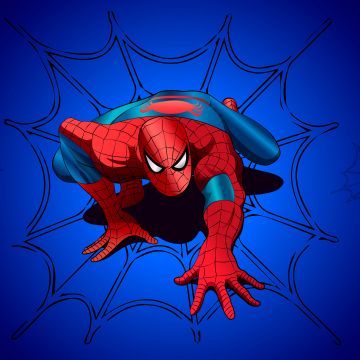 Spider-Man, Blue background, Marvel Superheroes, Spiderman