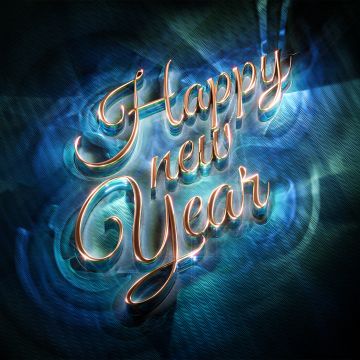 Happy New Year, Typography, 3D text, 3D typography, Dark background