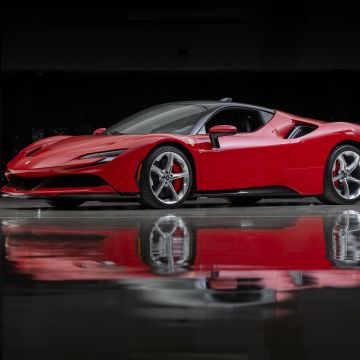 Ferrari SF90 Stradale, Supercar, Red cars