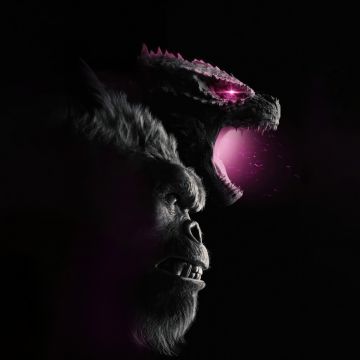 Godzilla x Kong: The New Empire, AMOLED, 5K, 8K, 2024 Movies, Black background
