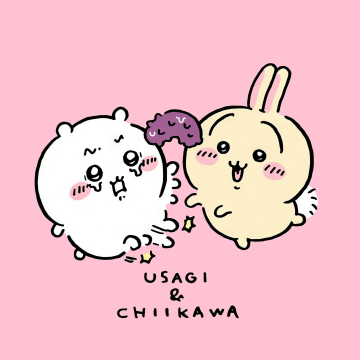 Chiikawa, Usagi, Nanka Chiisakute Kawaii Yatsu, Cute cartoon, Adorable, Light pink background