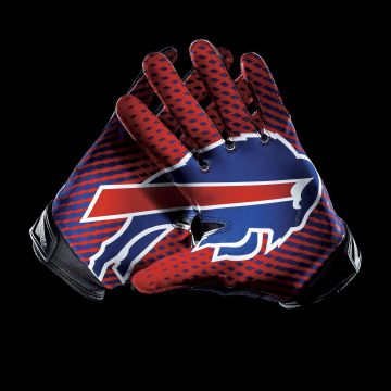 Buffalo Bills, Gloves, Black background, NFL team, American football team, AMOLED, 5K, 8K