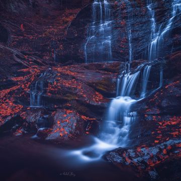 Moss Glen Falls, Waterfall, Rocks, Stowe, Vermont, USA, 5K