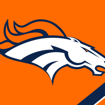 Denver Broncos, Minimalist, Orange background, Miles Mascot, Logo