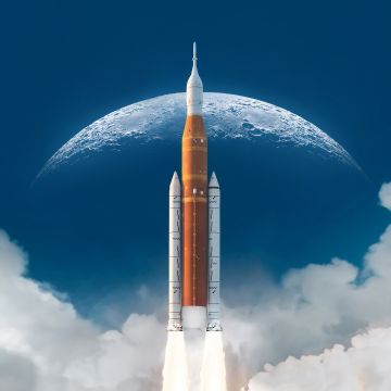 NASA, Space exploration, Space flight, Rocket launch, Moon, Clouds
