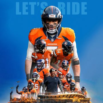 NFL team, Denver Broncos, Blue background