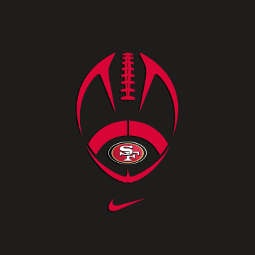 San Francisco 49ers, Minimal logo, Dark background