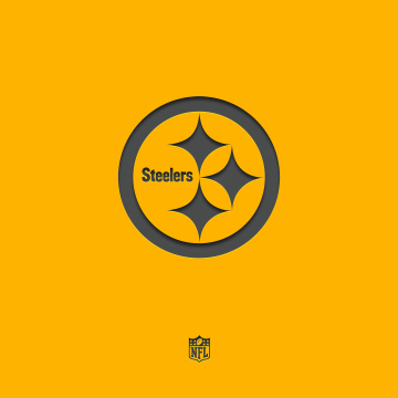 Pittsburgh Steelers, Yellow background, American football team, NFL team, Minimal logo