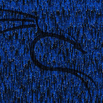 Kali Linux, Matrix falling code, Blue background