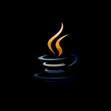 Java, Logo, Programming language, Black background, AMOLED