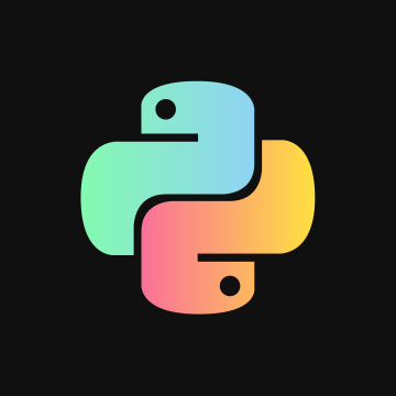 Python, Logo, Dark background, Programming language
