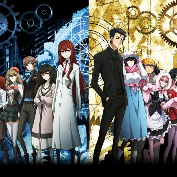 Steins;Gate, Anime series, Luka Urushibara, Itaru Hashida, Mayuri Shiina, Suzuha Amane, Faris Nyannyan, Rintaro Okabe, Kurisu Makise, Moeka Kiryū