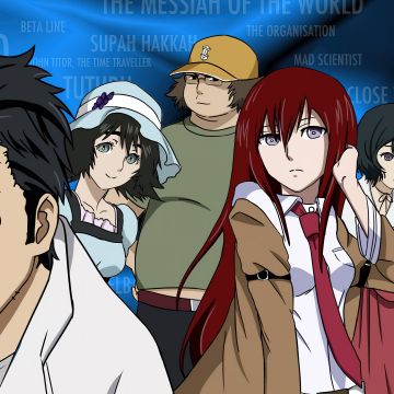 Steins;Gate, Ultrawide, Luka Urushibara, Itaru Hashida, Mayuri Shiina, Suzuha Amane, Faris Nyannyan, Rintaro Okabe, Kurisu Makise, Moeka Kiryū