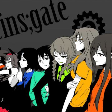 Steins;Gate, Character art, Luka Urushibara, Itaru Hashida, Mayuri Shiina, Suzuha Amane, Faris Nyannyan, Rintaro Okabe, Kurisu Makise, Moeka Kiryū