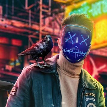 Raven, Dope, LED mask, Purge mask