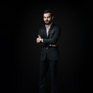 Virat Kohli, Black background, Indian cricketer, Batsman