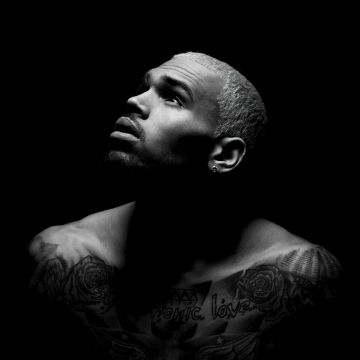 Chris Brown, Black background, American singer, Monochrome