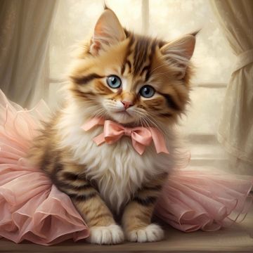 Adorable, Cute Kitten, AI art, 5K