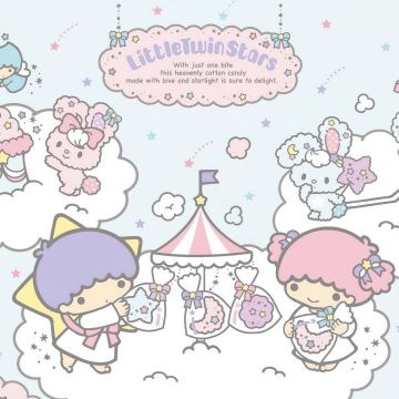Little Twin Stars, Cotton candy, Pastel, Aesthetic, Kiki and Lala, Cartoon, Sanrio