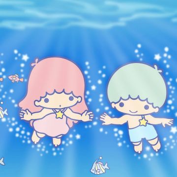 Little Twin Stars, Blue aesthetic, Kiki and Lala, Cartoon, Sanrio