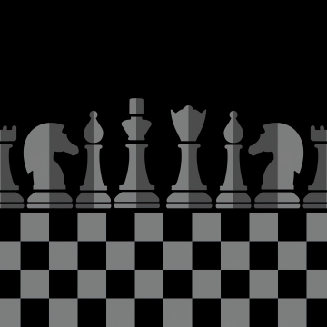 Chess pieces, Black and White, King (Chess), Knight (Chess), Pawn (Chess), Rook (Chess), Bishop (Chess), 5K, Chessboard, Monochrome