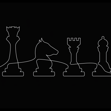 Chess pieces, Outline, Minimal art, King (Chess), Knight (Chess), Pawn (Chess), Rook (Chess), Bishop (Chess), 5K