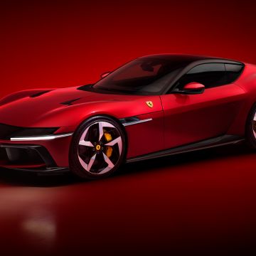 Ferrari 12Cilindri, Red aesthetic, 8K, 2024, 5K, Sports car, Red cars