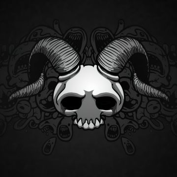 Demon, Skull, The Binding of Isaac, Dark background, Spooky