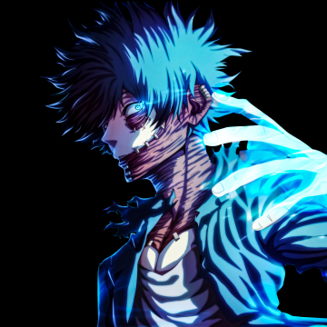 Dabi, Digital Art, Black background, AMOLED, My Hero Academia